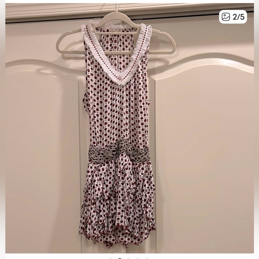 Poupette St Barth Beline Dress Patterned Smocked Mini Dress